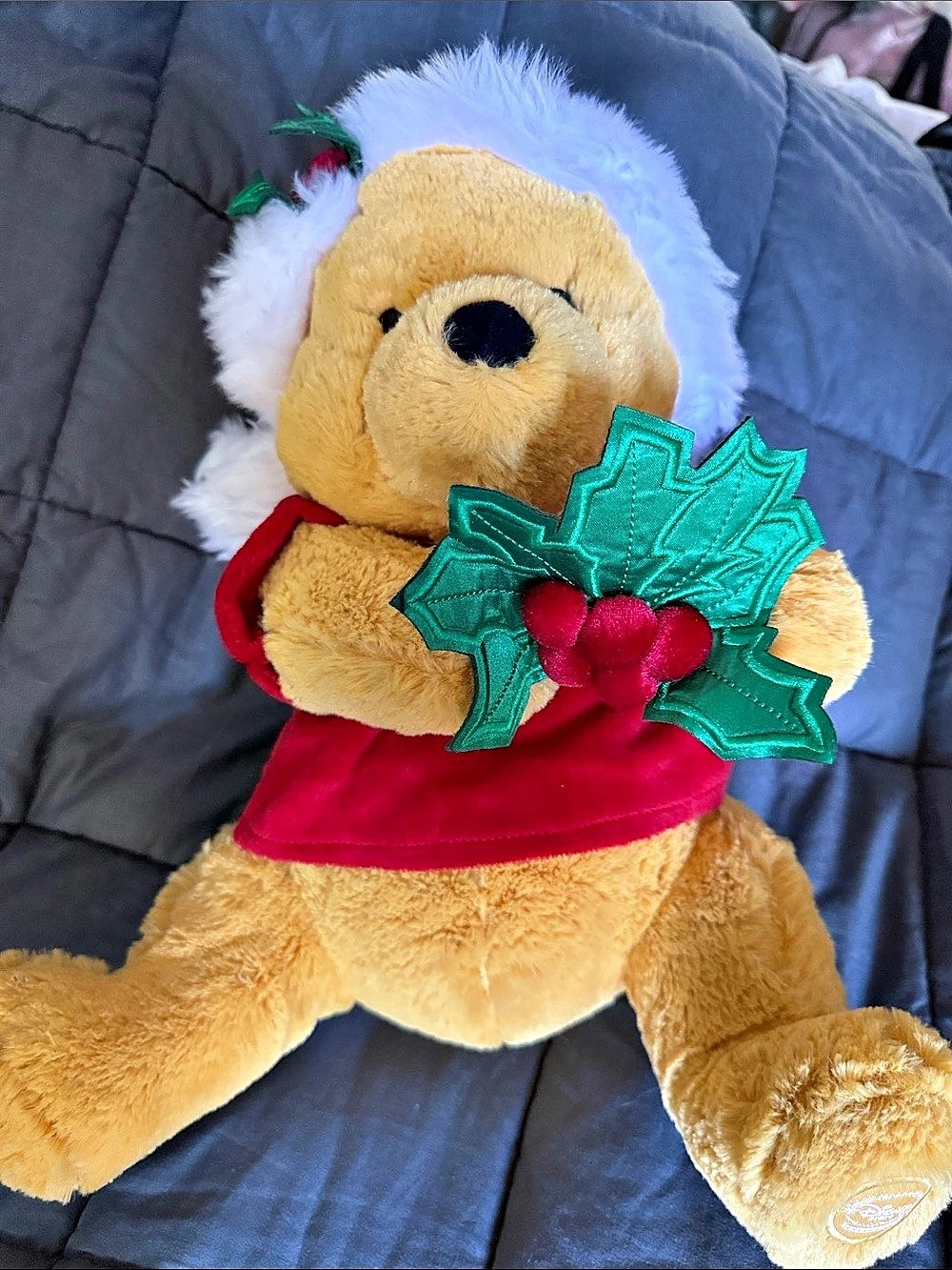 Disney Store Holiday Christmas Winnie the Pooh Plush Bear